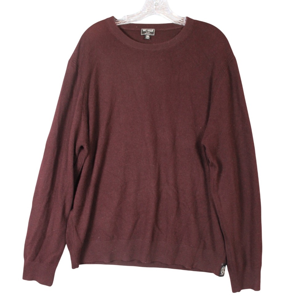 Todd Snyder Men's XXL Burgundy 100% Cashmere Crew Neck Long Sleeve Sweater